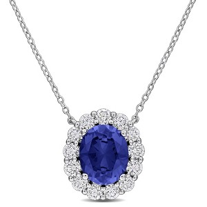 EVERLY JEWELRY | Sterling Silver Heart Pendant with Gemstone and Lab-grown Diamond – Multiple Stone Options - 1 of 4