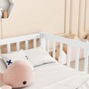 Okak Double Twin Bed Frame with Fence Guardrails, Without Door, Modern Floor Bed for Toddlers/Kids Bedroom - 2 of 4