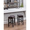 TROPOW 26" PU Leather Counter Stools, Modern Nailhead Trim Saddle Barstools, Island Chairs, Backless Upholstered Counter Height Stools - 4 of 4
