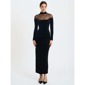 knee length dresses for ladies Shona Joy Jamila Lace High Neck Maxi Dress main image 0