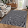 Living Room Rug, Washable Area Rugs, Abstract Rug for Bedroom, Area Low Pile Rug, Soft Rainbow Non Slip Throw Rugs with Rubber - 2 of 4
