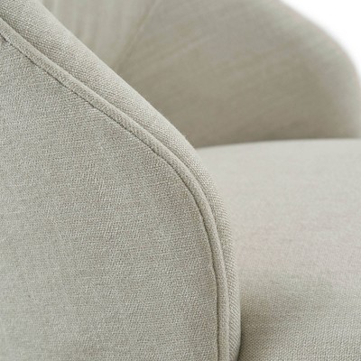 Elegant Transitional Cream Upholstered Swivel Counter Stool
