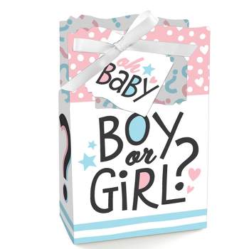 Big Dot of Happiness Baby Gender Reveal - Team Boy or Girl Party Favor Boxes - Set of 12