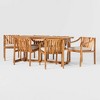 7pc Modern Slatted Wood Outdoor Dining Set - Saracina Home
 - image 4 of 4