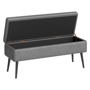 47.7'' Mid-century Modern Upholstered Storage Bench with Solid Wood Legs - 1 of 4