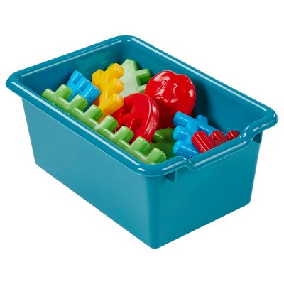 Turquoise Stackable Plastic Storage Bins for Kids, 10-Piece Set