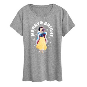 Women's - Disney - Merry And Bright Snow White Short Sleeve Graphic T-Shirt - 1 of 4