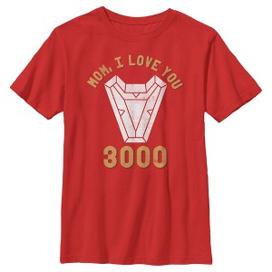 Boy's Marvel Mom I Love You 3000 Iron Man Arc Reactor T-Shirt - 1 of 4