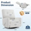 GustoWave Contemporary Reclining Nursery Chair for Adults, Manual 360°Swivel Glider Rocking Chair for Living Room, Linen - Beige - 3 of 4