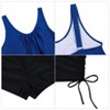 Tankini Bathing Suits for Women Tummy Control Two Piece Blouson Swimsuits Athletic Modest Swimwear with Boyshorts - 3 of 4