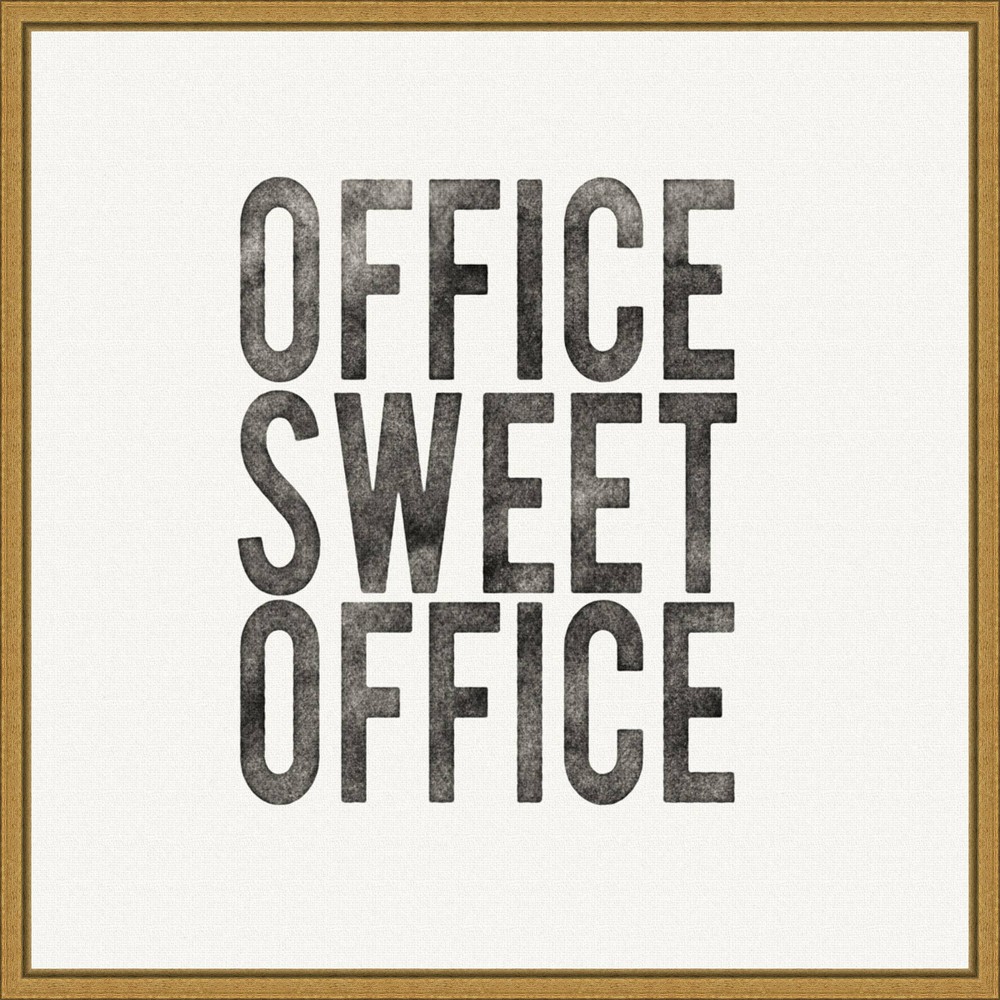 Photos - Other Decoration 16" x 16" Work from Home I by Wild Apple Portfolio Framed Wall Canvas - Amanti Art: Modern Typography, Gold Frame, Home Offi