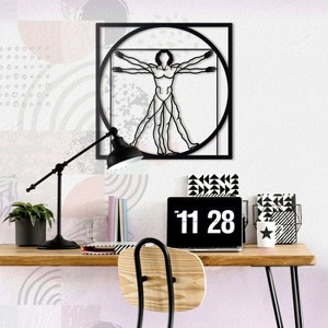 Vitruvian Man Metal Wall Art, Modern Style Metal Wall Decor for Home, Office, Living Room Decoration - 1 of 4