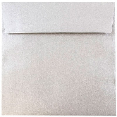 JAM Paper 6.5 x 6.5 Square Metallic Invitation Envelopes Stardream Silver GCST509