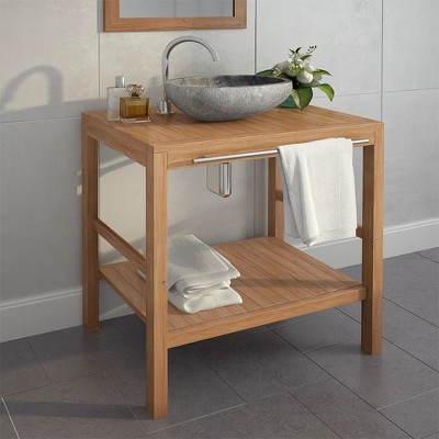 vidaXL Bathroom Vanity Cabinet Solid Teak 29.1 in.x17.7 in.x29.5 in.