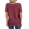 Imily Bela Womens T Shirt Deep V Neck Short Sleeve Casual Fit Basic Fashion Top - 2 of 3