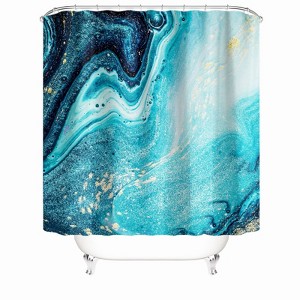 Blue Marble Pattern Shower Curtains for Bathroom Waterproof Fabric Bath Curtain Durable Soft Stylish Bathroom Decor 72x72 Inch - 1 of 1