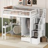 TiramisuBest Twin Loft Bed with Stairs & Built-In Storage (Bookshelf/Drawers/Desk/Wardrobe), Space-Saving for Kids/Teens (Gray) - 3 of 4