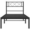 vidaXL Twin Metal Bed Frames with Headboard, Under Bed Storage, Noise Free, Black, No Mattress - 4 of 4