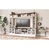 95.5" Entertainment Center with Bookshelves and Tempered Glass Doors, Sideboard Cabinet with Adjustable Shelves, and Anti-tip Device - 3 of 4