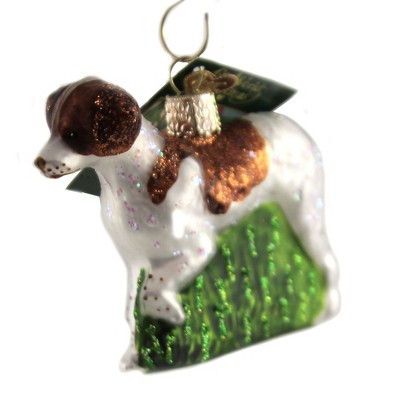 Old World Christmas 2.75" Brittany Spaniel Unconditional Love  -  Tree Ornaments