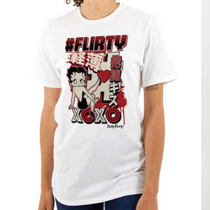 Kanji Betty Boop Hashtag Flirty XOXO Womens Graphic T Shirt Tees Brisco Brands - 1 of 2
