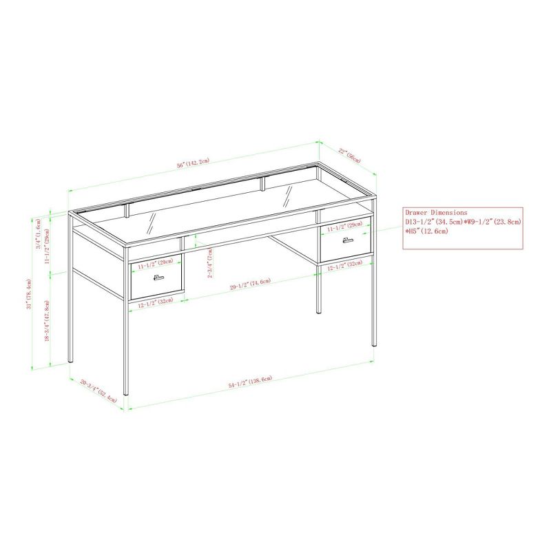 Lamvia Contemporary 2 Tier Glass Top Desk - Saracina Home, 4 of 12