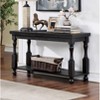 Vynxaria Antique Black 1pc Sofa Tables Open Bottom Shelf Plank Style Table Top Living Room Furniture - 3 of 4