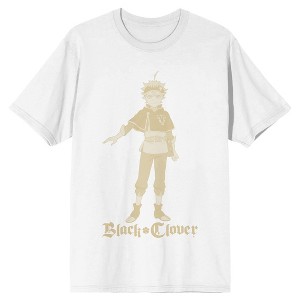 Black Clover Anime Asta Character Mens White Mono Graphic Short Sleeve Shirt - 1 of 2