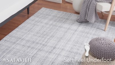 Ivory Synthetic Flat Woven Square Area Rug, 6 x 6 ft