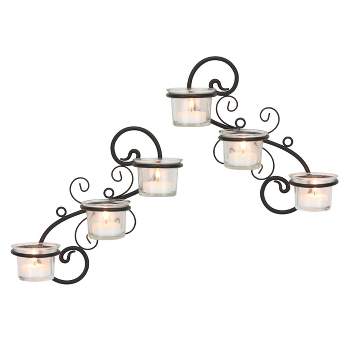 Decorative Tea Light Candle Holder Wall Sconce Set - Stonebriar Collection