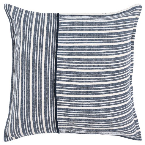 20x20 Oversize Geometric Striped Square Throw Pillow Blue - Sure Fit