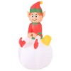 Occasions AIRFLOWZ INFLATABLE ELF ON ORNAMENT  5FT WITH SWIRLING LIGHTS, 5 ft Tall, Red - 4 of 4