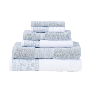 Modern Threads Allie Jacquard Border 6-Piece Cotton Towl Set - 1 of 4