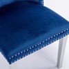 Racxily Velvet Dining Chairs Set of 2,  w/ Chrome Stainless Steel Plating Legs, Nailhead Trim, Button Tufted Parsons Dining Room Chair - 4 of 4