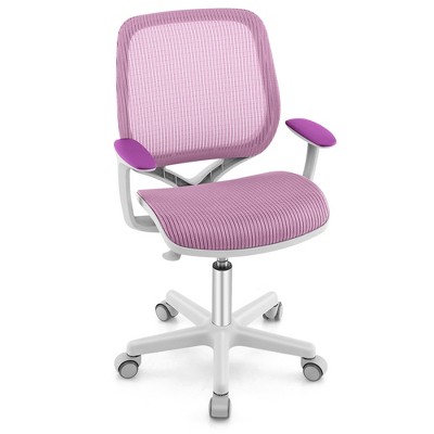 Costway Kids Desk Chair Swivel Mesh Children Computer Chair with Adjustable  Height Purple