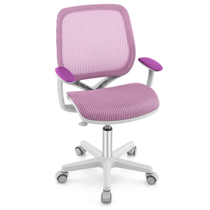 Costway Kids Desk Armchair Swivel Mesh Children Computer Chair with Adjustable Height Blue/Pink/Purple, 1 of 11