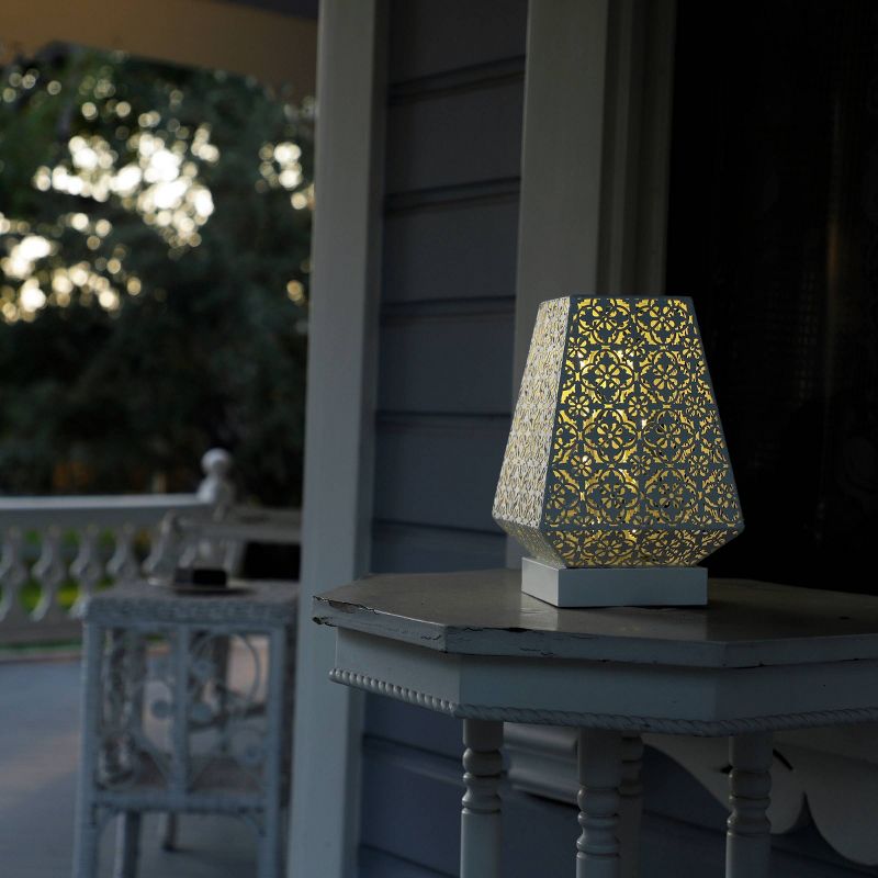 Outdoor Accent Table Lamp with Chain Style Filament LED Lights White - Alpine Corporation, 2 of 5
