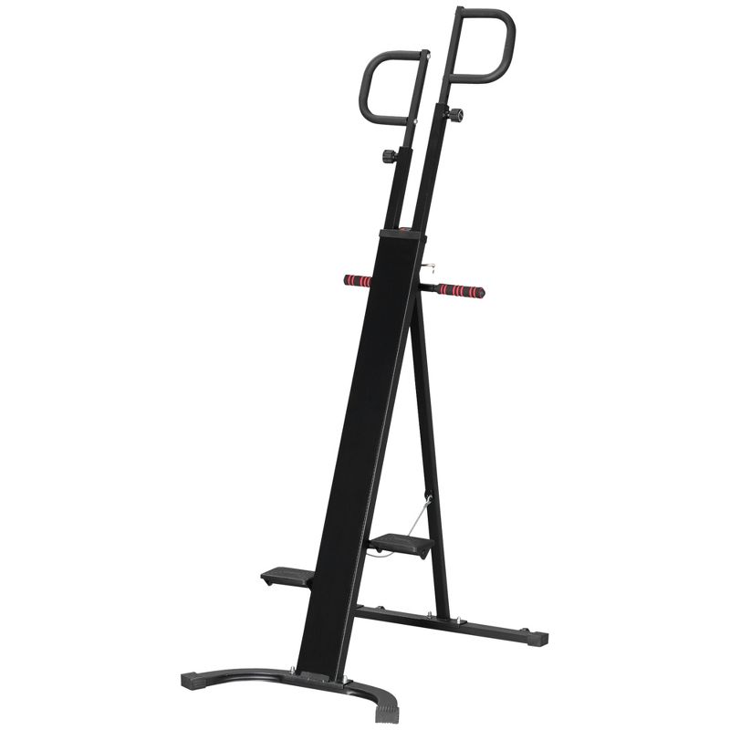 Soozier Folding Vertical Climber Exercise Machine, Height Adjustable Climbing Machine, Stair Stepper with LCD Monitor and Transport Wheels, 1 of 8