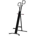 Soozier Folding Vertical Climber Exercise Machine, Height Adjustable Climbing Machine, Stair Stepper with LCD Monitor and Transport Wheels