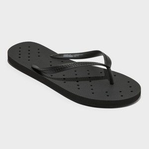 Shower Flip Flops Black - Room Essentials™ - 1 of 4