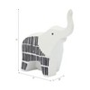 Sagebrook Home 7" Ceramic Elephant Sculpture - Contemporary White and Black Elephant Statue for Home or Office Decor - Elephant Lover Gift Idea - 2 of 4