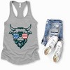 Simply Sage Market Patriotic Cow Sunglasses Racerback Tank - 3 of 4