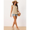 Seta T Women's Swiss Dots Casual Summer Crewneck Ruffle Sleeveless Shirt - 3 of 4