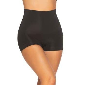 Felina Women's Seamless Shapewear Brief Panty Tummy Control (Black, Large)