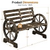 Yaheetech 41" Chariot Wheel Modeling Outdoor Garden Bench, Dark Brown - 3 of 4