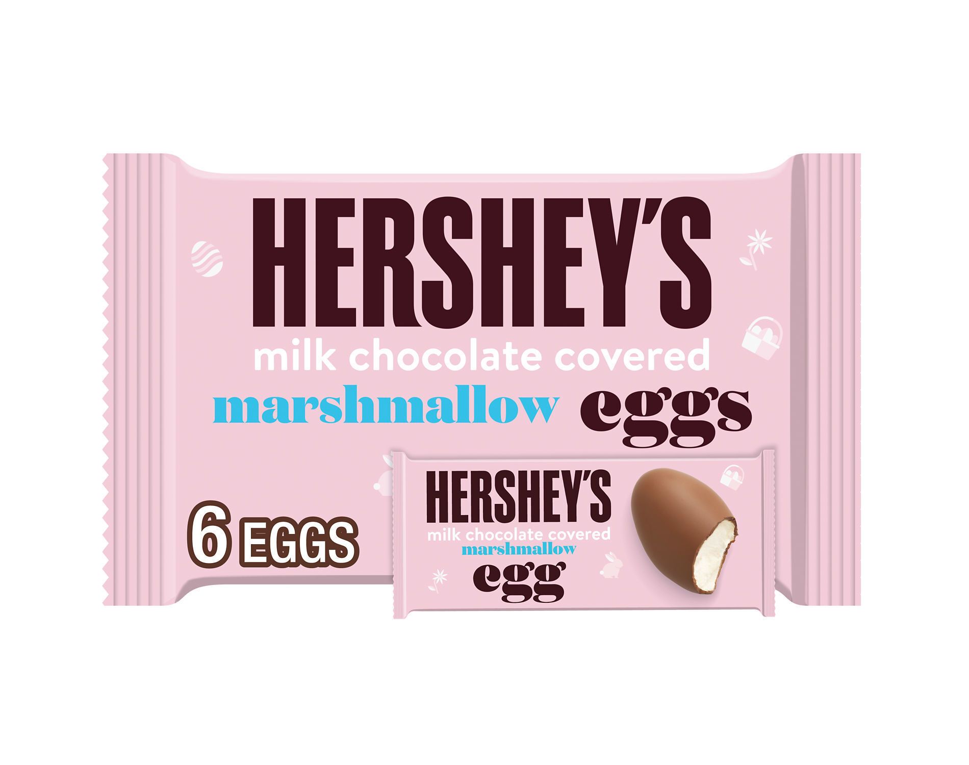 HERSHEY'S Milk Chocolate Covered Marshmallow Eggs Easter Candy - 6ct/5.7oz