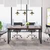 LITTLE TREE 63" Modern Executive Office Desk Brown/Black - 4 of 4