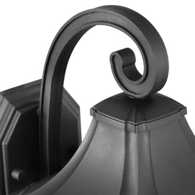 Black Dimmable Outdoor Lantern with Water Glass Shade