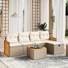 vidaXL 6 Piece Patio Sofa Set with Cushions Beige Poly Rattan - Beige without storage 6 Piece - 2 of 4