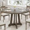 Acekool 47" Round Dining Table - Wooden Pedestal Base for 4-6, Farmhouse Style - 2 of 4